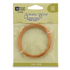 Artistic Wire 14ga. - Bare Copper 99.9% pure CDA#110 (10 Feet/pack)