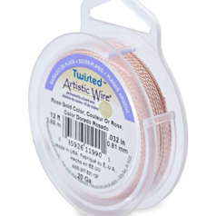 Artistic Wire, Twisted Round, 20 Gauge - Rose Gold (12 feet per spool)