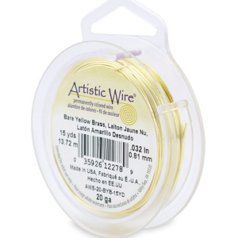Artistic Wire 22ga. - Bare Yellow Brass