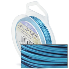 Artistic Wire SILVER 28ga. - Peacock Blue (40 yards/spool)