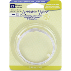 Artistic Wire, Flat 3x0.75mm, 21 Gauge - Tarnish Resistant / Non-Tarnish Silver (3 feet per pack)
