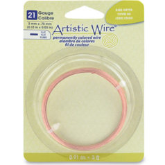 Artistic Wire, Flat 3x0.75mm, 21 Gauge - Copper (3 feet per pack)