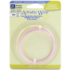 Artistic Wire, Flat 3x0.75mm, 21 Gauge - Rose Gold (3 feet per pack)