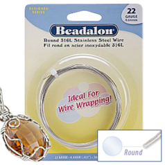 Beadalon 316L Stainless Steel Round Wire 22ga - Bright (10 meter/spool)