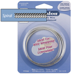 Beadalon German Style Wire, Spiral Pattern, Silver Plated, 20 Gauge (0.032"), 2 Meter/spool