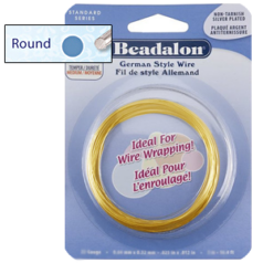 Beadalon German Style Wire, Round Wire, Gold Plated, 20 Gauge (0.032"), 6 Meter/spool