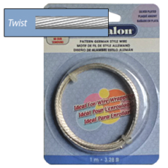 Beadalon German Style Wire, Twisted Pattern, Silver Plated, 18 Gauge (0.04"), 1.5 Meter/spool