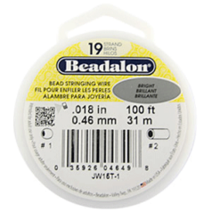 BEADALON 19 Strand Wire .018" Diameter BRIGHT, 100 FEET
