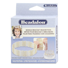 Beadalon Bangle Bracelet Weaver Tool, Aluminum Base, 22 pins, 44 holders, 3 sizes