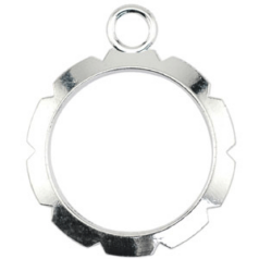 Artistic Wire, Wrapper 28mm Round NF Silver Plated (4 pieces pack)