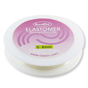 Elastic Cord, Beazu Elastomer - 0.6mm - Clear
