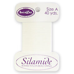 Thread, Beazu Silamide - 2-ply Waxed Nylon - Size "A"- White