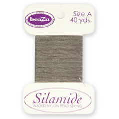 Thread, Beazu Silamide -  2-ply Waxed Nylon - Size "A"- Med. Grey