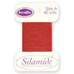Thread, Beazu Silamide -  2-ply Waxed Nylon - Size "A"- Burgundy