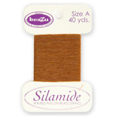 Thread, Beazu Silamide -  2-ply Waxed Nylon - Size "A"- Gold Brown