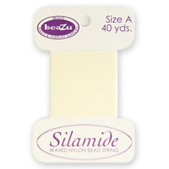 Thread, Beazu Silamide -  2-ply Waxed Nylon - Size "A"- Natural
