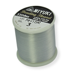 Thread, Miyuki Size B Nylon Thread, Silver, (50 meters/55 yard spool)