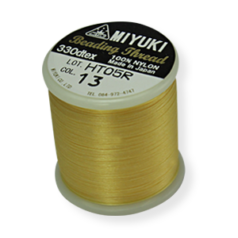 Thread, Miyuki Size B Nylon Thread, Yellow, (50 meters/55 yard spool)
