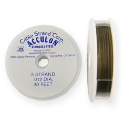 Acculon Tigertail .012" 1x3 strand, Gold - 30 feet