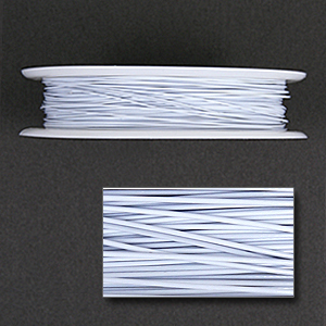 7 Strand, Tigertail, 0.45mm Dia., Nylon Coated Stainless Steel - White