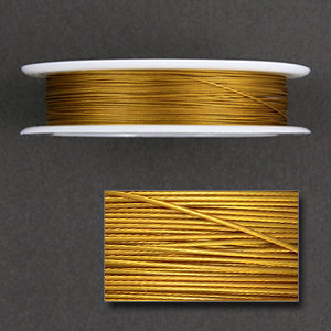 7 Strand, Tigertail, 0.45mm Dia., Nylon Coated Stainless Steel - Gold