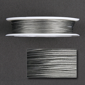 7 Strand, Tigertail, 0.45mm Dia., Nylon Coated Stainless Steel - Clear