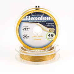 Flexalon 49 Strand, 0.014" diameter, 30foot Spool Nylon Coated -  24KT GOLD Plated