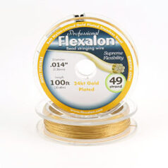 Flexalon 49 Strand, 0.014" diameter, 100foot Spool Nylon Coated -  24KT GOLD Plated