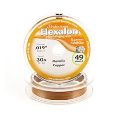 Flexalon 49 Strand, 0.019" diameter, 30foot Spool Nylon Coated -  Metallic Copper Color
