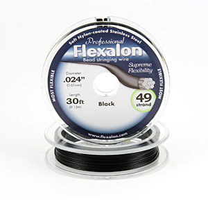 Flexalon 49 Strand, 0.024" diameter, 30foot Spool Nylon Coated - Black