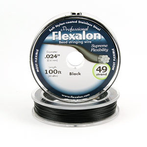 Flexalon 49 Strand, 0.024" diameter, 100foot Spool Nylon Coated - Black