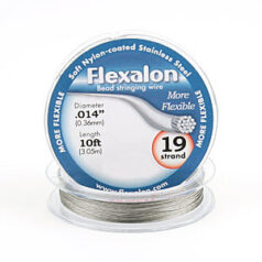 Flexalon 19 Strand, 0.014" diameter, 10foot Spool Nylon Coated -  Clear ( Sample )