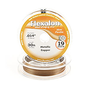 Flexalon 19 Strand, 0.014" diameter, 30foot Spool Nylon Coated - Metallic Copper Color