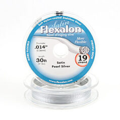 Flexalon 19 Strand, 0.014" diameter, 30foot Spool Nylon Coated -  SATIN Pearl Silver Color
