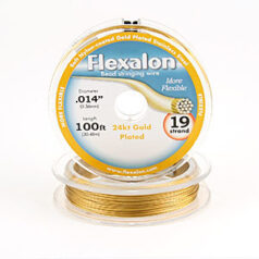 Flexalon 19 Strand, 0.014" diameter, 100foot Spool Nylon Coated -  24KT GOLD Plated