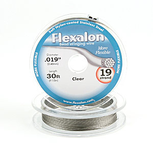 Flexalon 19 Strand, 0.019" diameter, 30foot Spool Nylon Coated - Clear