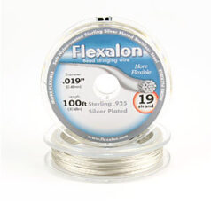 Flexalon 19 Strand, 0.019" diameter, 100foot Spool Nylon Coated -  .925 STERLING SILVER Plated