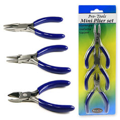 Beazu Mini 3 Pliers set / kit. 3" Round, Chain Nose and Cutter.