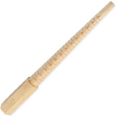 Gauge Ring Stick Wood Mandrel sizes 1-15 US Standard