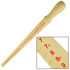 Gauge Ring Stick Wood sizes 1-15 US Standard