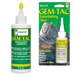 Beacon Gem-Tac Permanent Glue & Embellishing 2oz Bottle