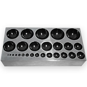 Metal Working Tools, Steel Dapping Block w/ 27 Half Spheres