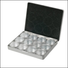 Aluminum Box w/12 41mm Round Storage Containers