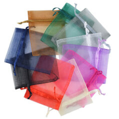 ORGANZA JEWELRY BAGS 8 x 10 cm - 10 ASSORTED COLORS