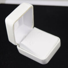 Leatherette Jewelry Box, 2"x1.8" - White