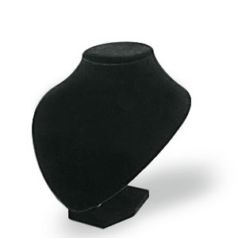 Black Velvet Necklace Bust  - WxDxH  is 19x15.2x20.3cm