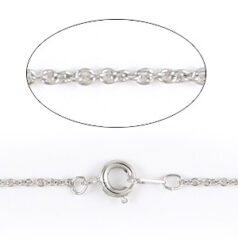 Chain, finished necklace 16 inches, Imitation Rhodium plated brass 1.7x1.5mm Round Cable link