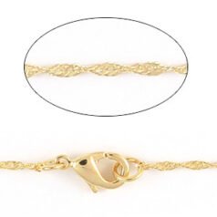 Chain, finished necklace 18 inches, Gold plated brass, 2.2mm Twisted Link