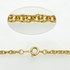 Chain, finished necklace 18 inches, Gold plated brass, 3.1x2.5mm Double Link Rope