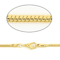 Chain, finished necklace 18 inches, Gold plated brass,  2.54mm Snake Chain